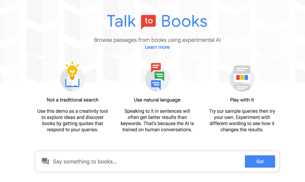 Talk to Books by Google