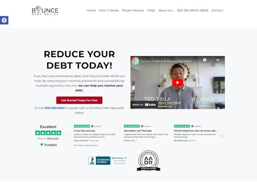 Bounce Debt Relief | Premium WordPress Website by imFORZA