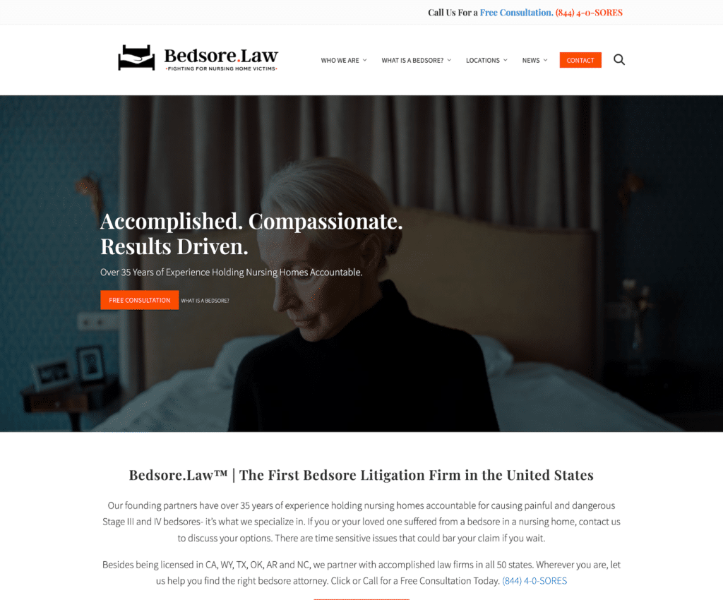 Bedsore Law | A Premium WordPress Website by imFORZA